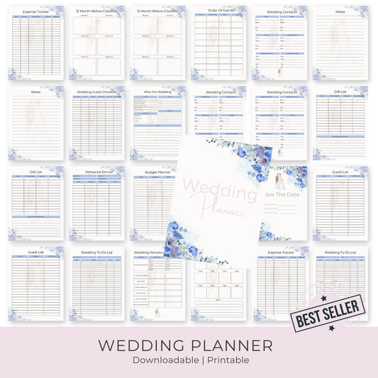 Wedding Planner | 19-Page Printable for Organized Wedding Planning