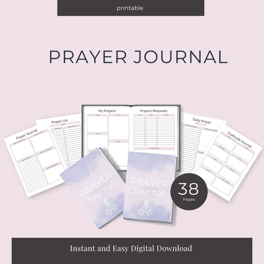 38-Page Prayer Journal | Faith and Gratitude Planner for Daily Devotionals