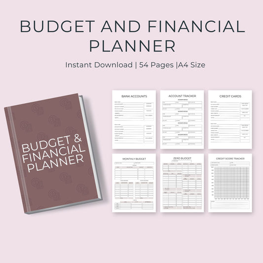 Budget & Financial Planner – 54-Page Printable for Personal Finance Management