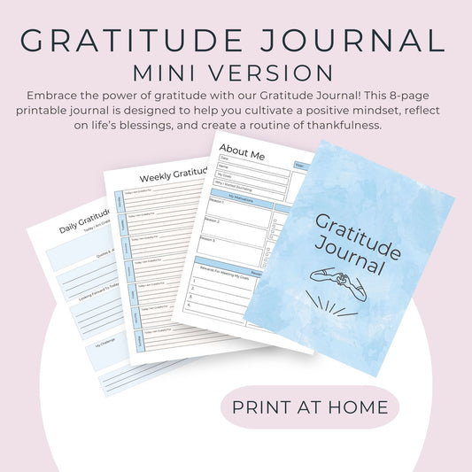 Gratitude Journal Mini Version | 9 Pages for Daily, Weekly, and Monthly Reflections