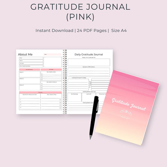 24-Page Gratitude Journal: Cultivate Positivity and Mindfulness Daily