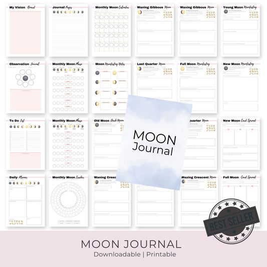 Moon Journal | 24 Pages for Manifesting, Moon Phases, and Spiritual Growth