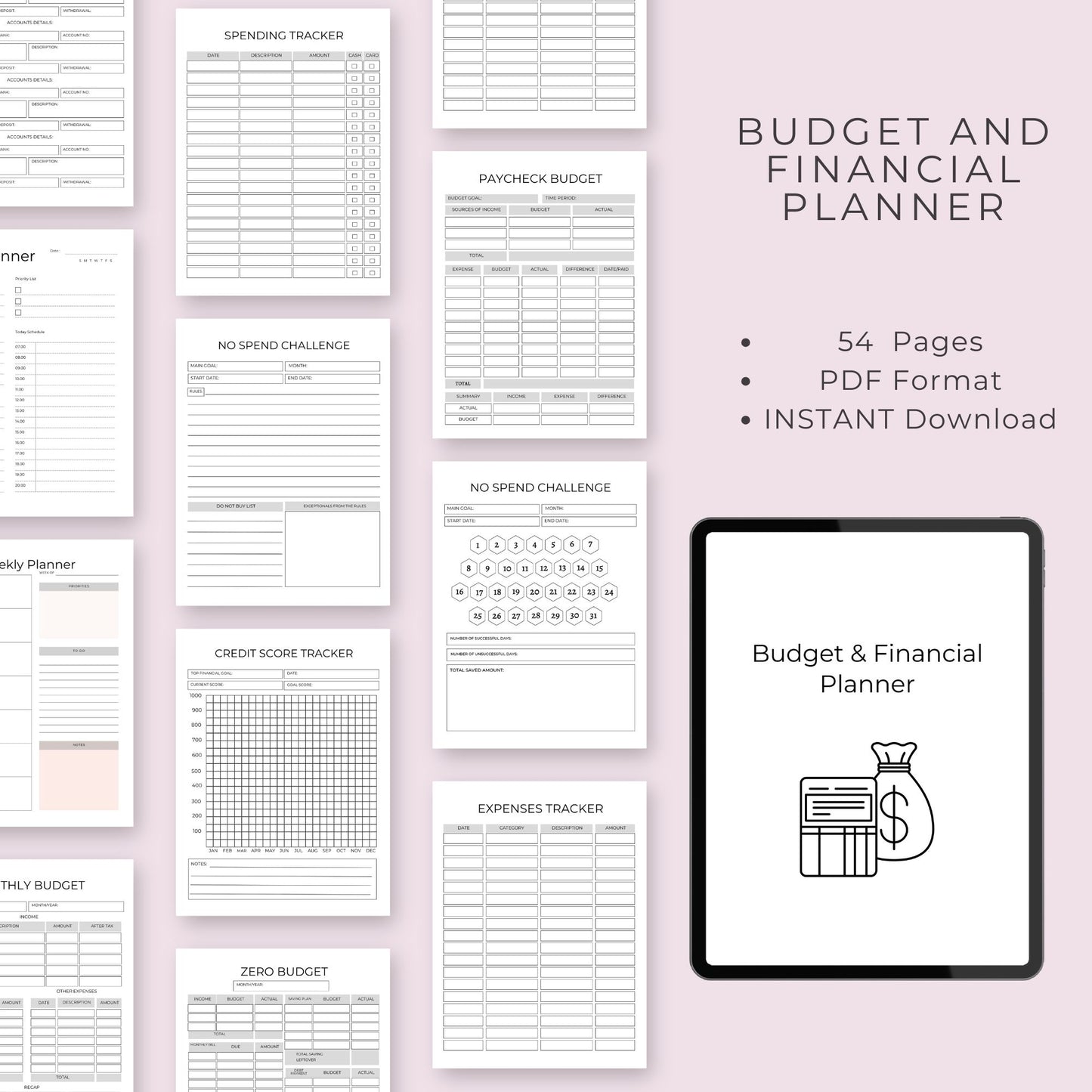 54-Page Budget and Financial Planner: Take Control of Your Finances