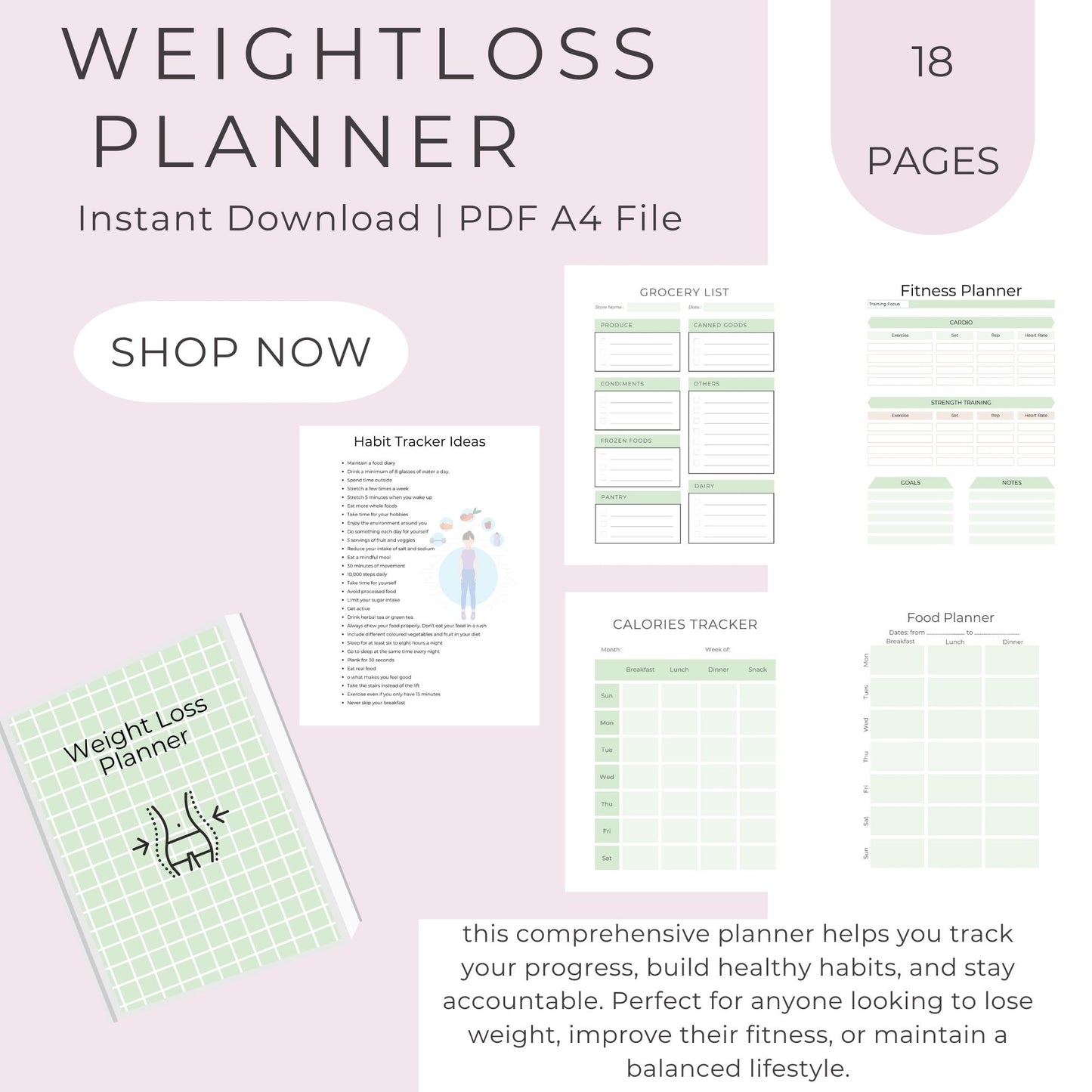 18-Page Weight Loss Planner: Your Ultimate Guide to Succes