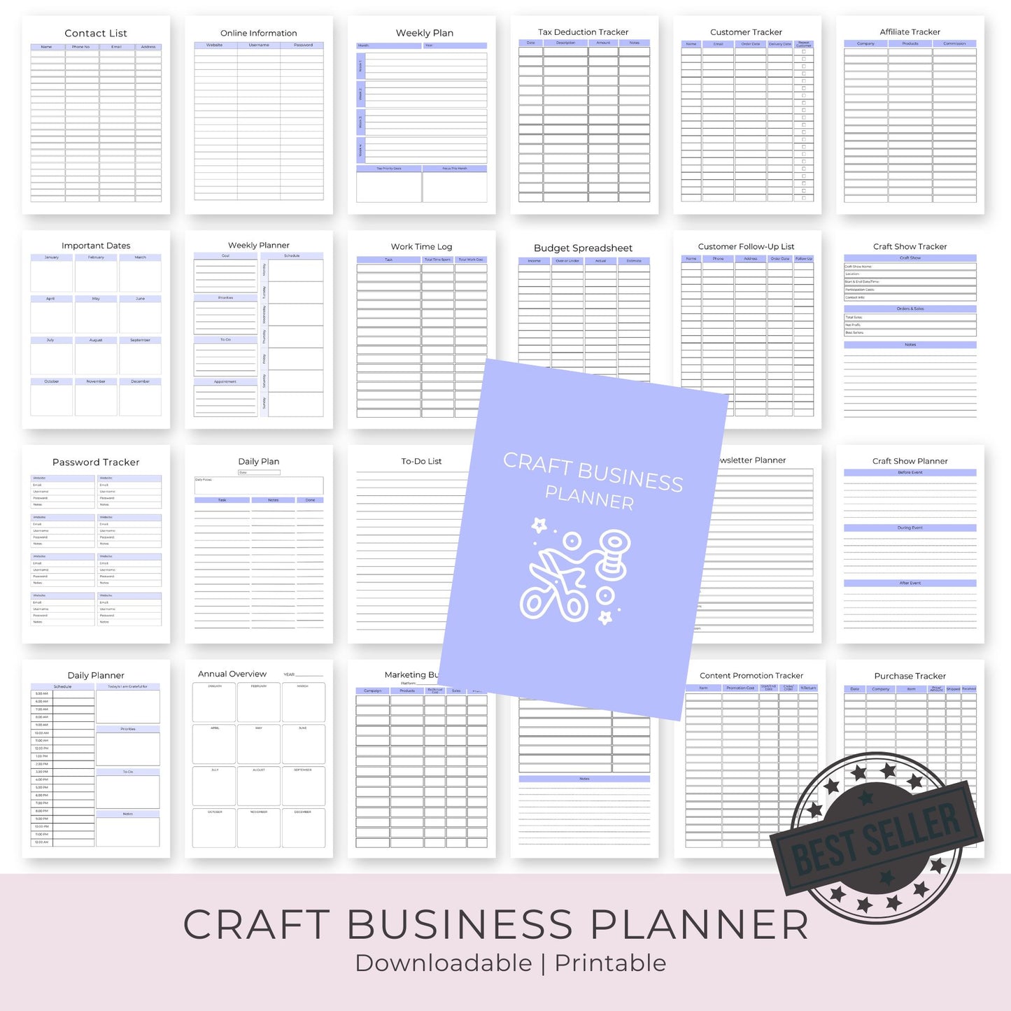 39-Page Craft Business Planner: Organize and Grow Your Creative Business