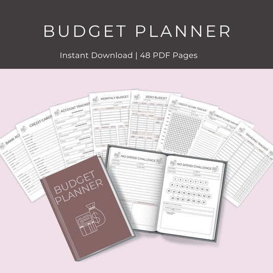 Budget Planner | 48-Page Printable Financial Tracker and Organizer