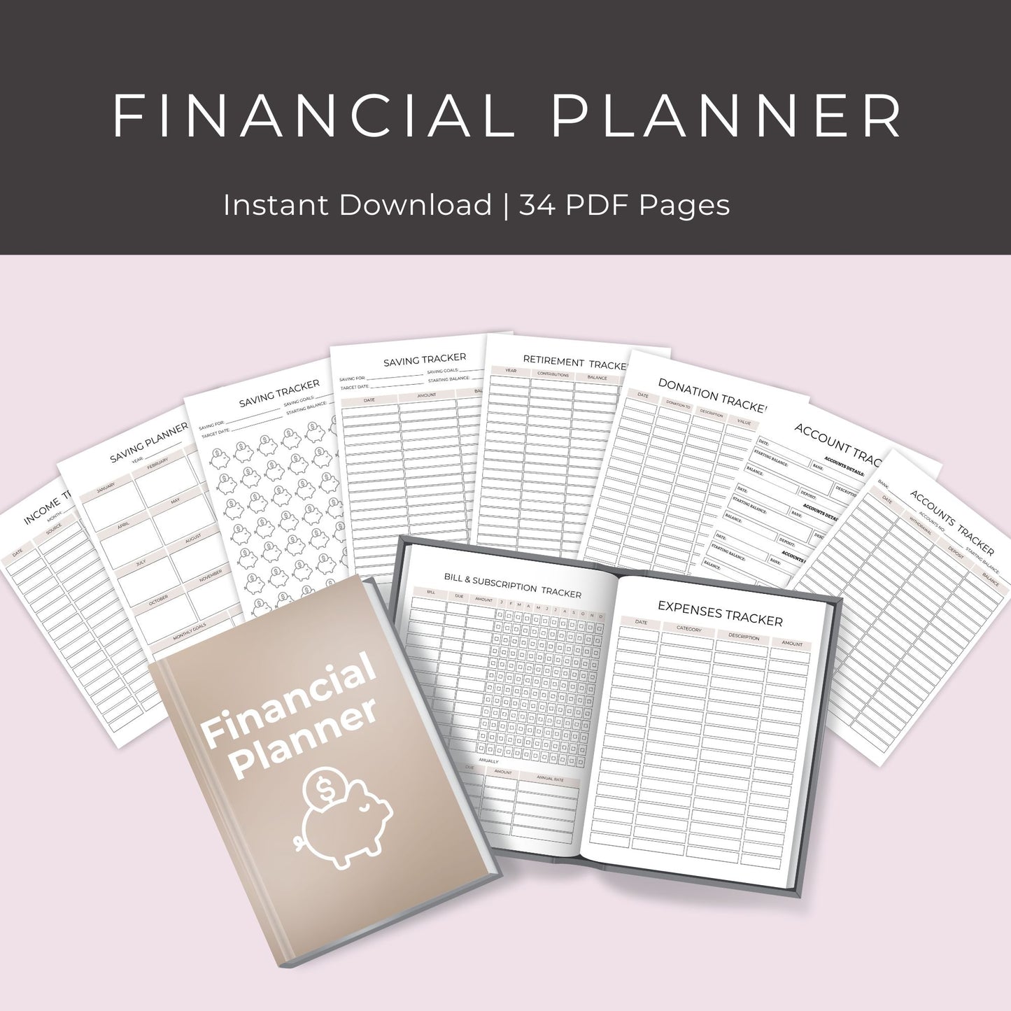 Financial Planner – 34 Pages of Comprehensive Budget and Savings Tools