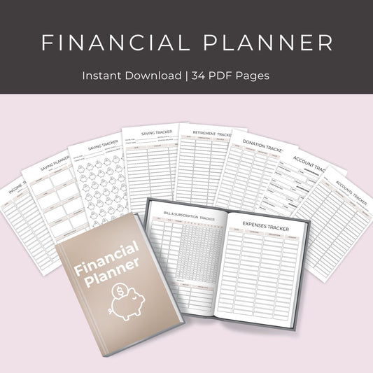 Financial Planner – 34 Pages of Comprehensive Budget and Savings Tools