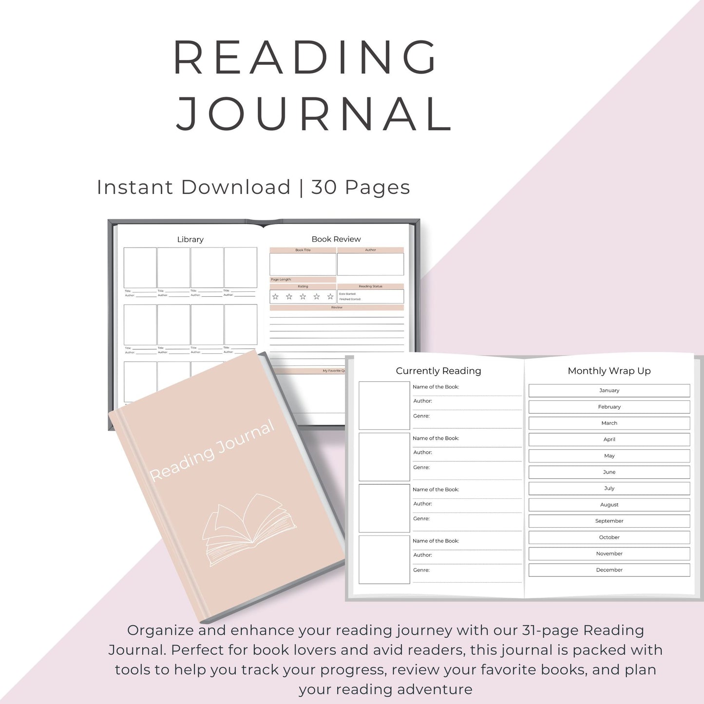 31-Page Reading Journal: Track, Review, and Celebrate Your Love for Books