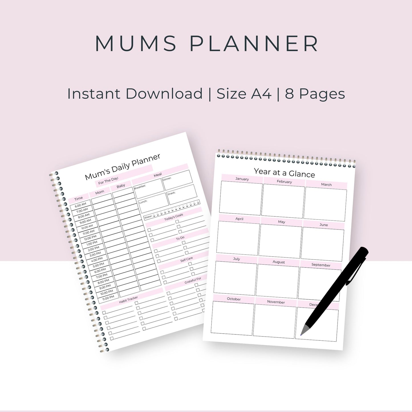 Mum’s Planner | 8 Pages for Daily, Weekly, and Monthly Organization