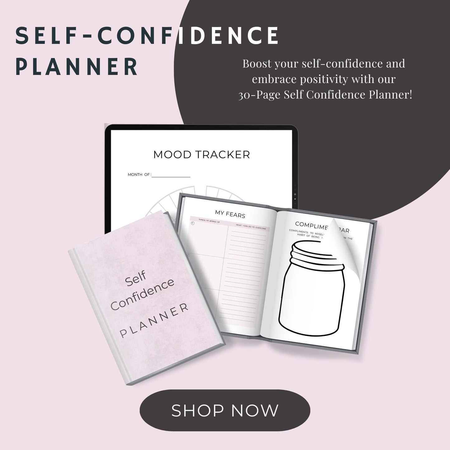 30-Page Self Confidence Planner: Journals, Challenges & Positive Mindset Tools