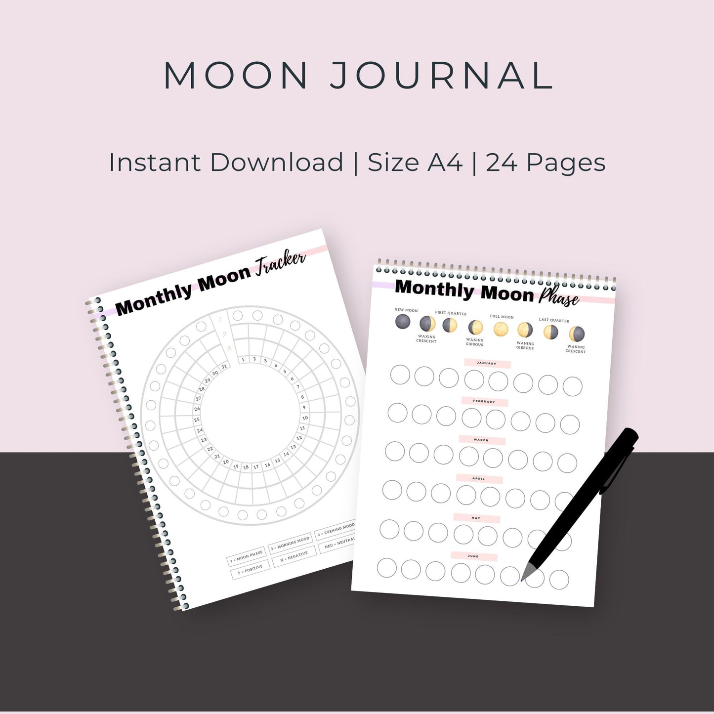 Moon Journal | 24 Pages for Manifesting, Moon Phases, and Spiritual Growth