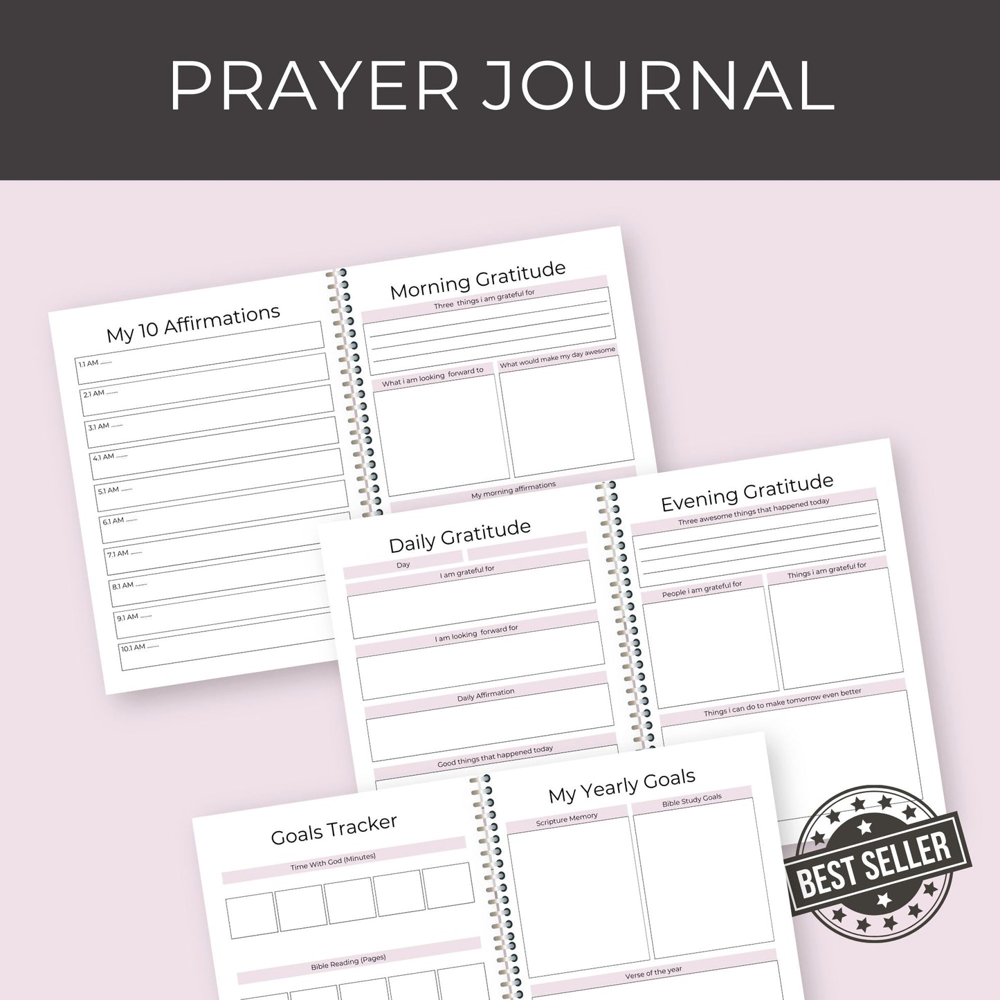 38-Page Prayer Journal | Faith and Gratitude Planner for Daily Devotionals