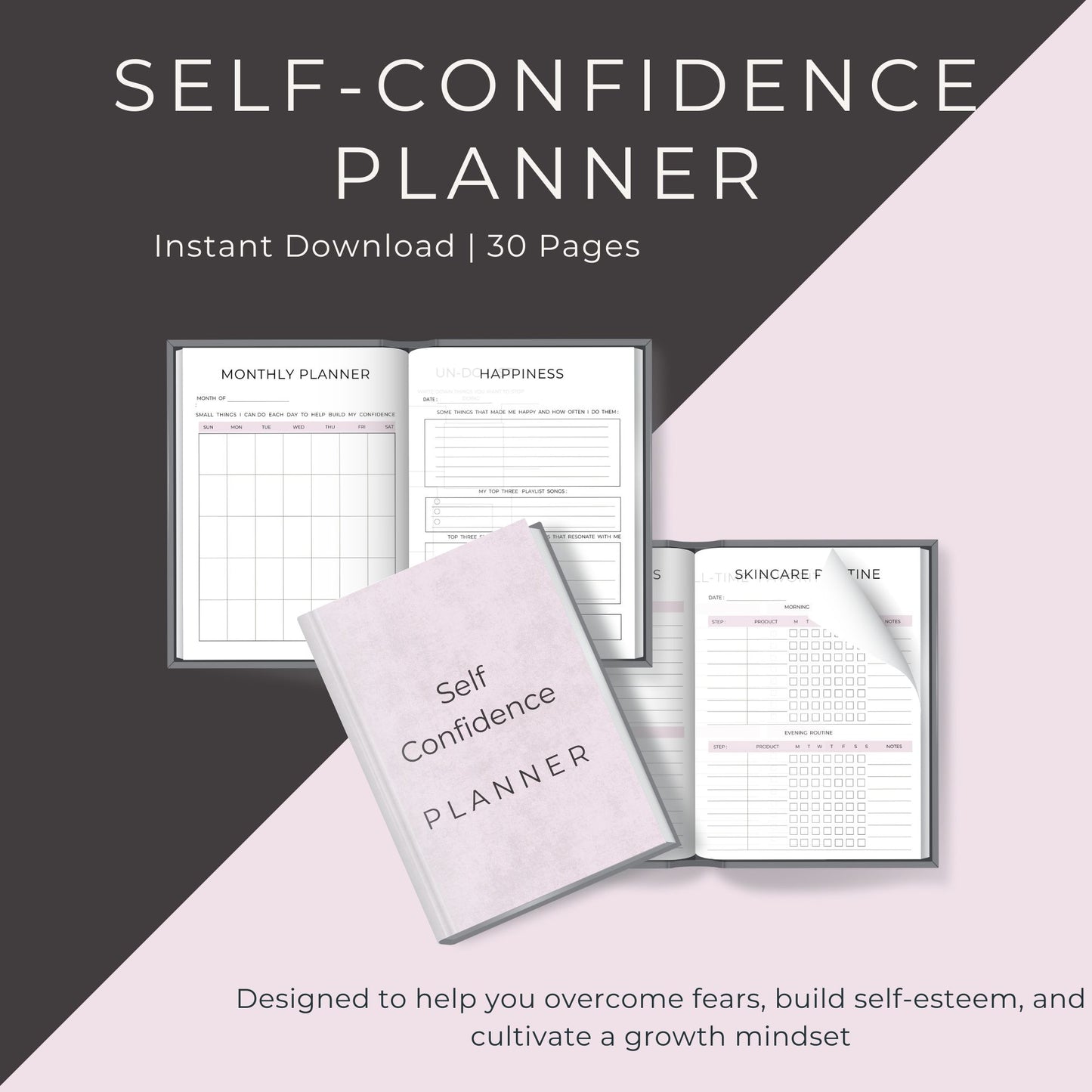 30-Page Self Confidence Planner: Journals, Challenges & Positive Mindset Tools