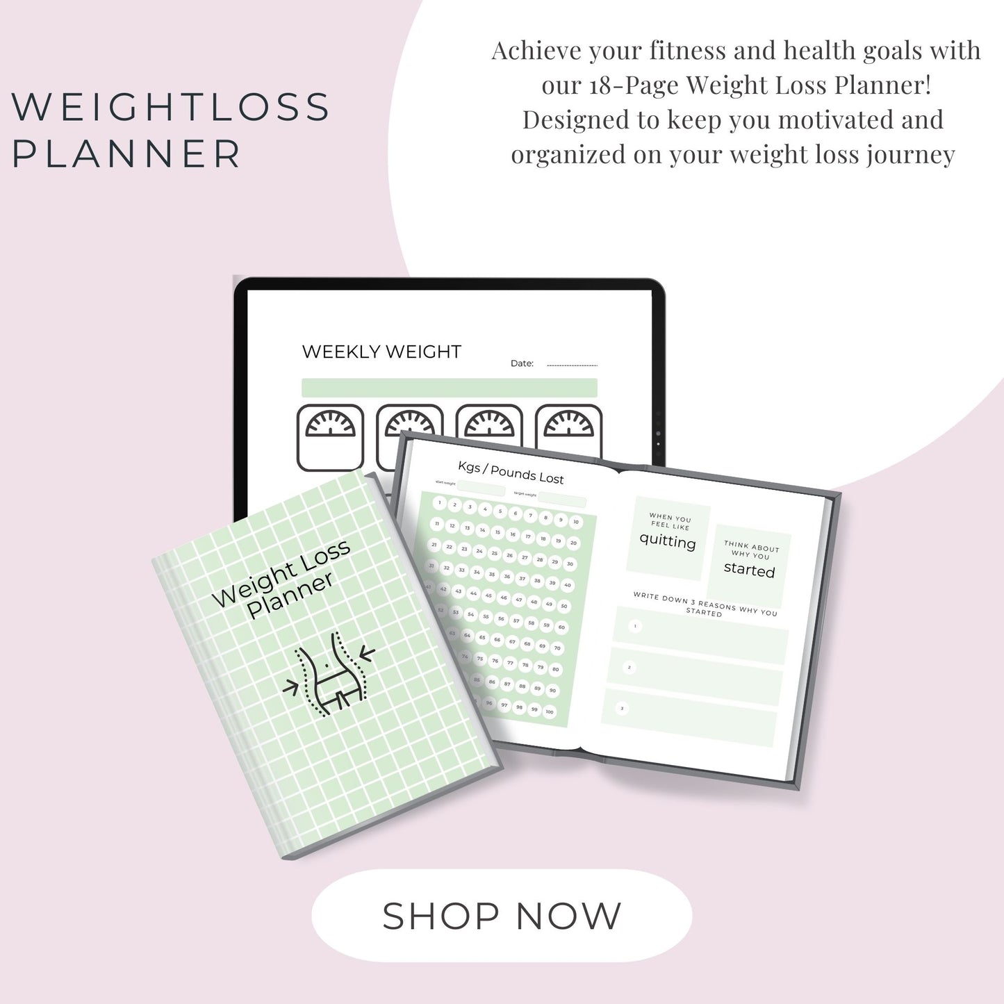 18-Page Weight Loss Planner: Your Ultimate Guide to Succes