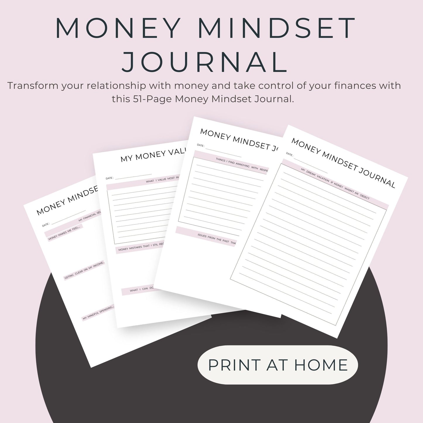 51-Page Money Mindset Journal | Financial Freedom & Wealth Building Planner