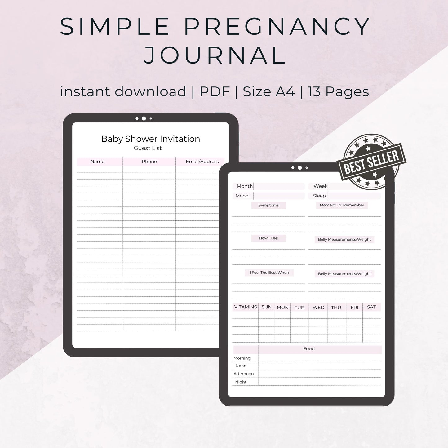 13-Page Simple Pregnancy Journal: Cherish Every Moment