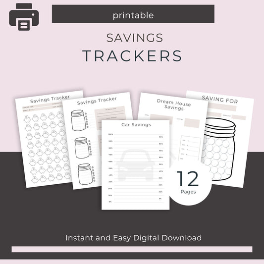 Savings Trackers Bundle – 12 Unique Templates for Financial Goals