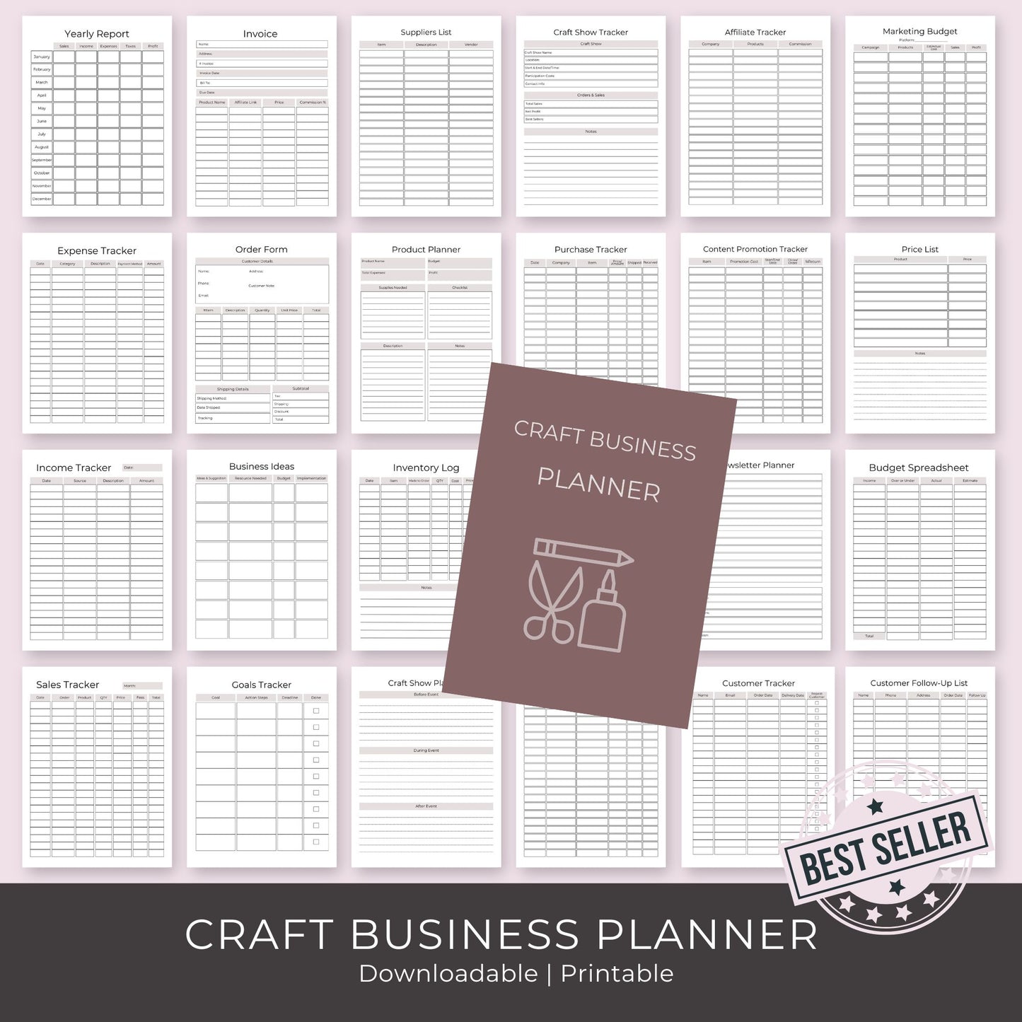 Craft Business Planner – 33-Page Printable for Small Business Success