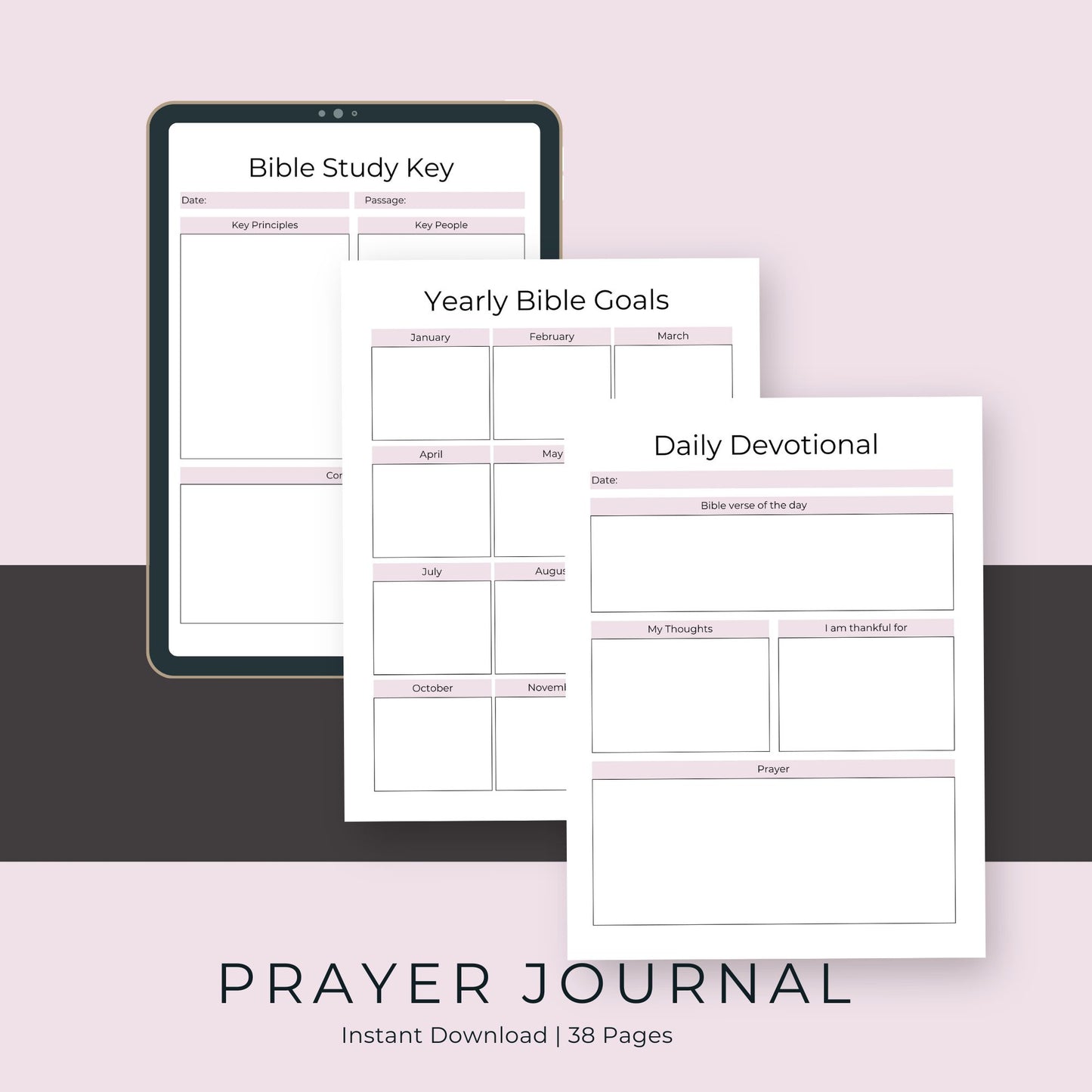 38-Page Prayer Journal | Faith and Gratitude Planner for Daily Devotionals