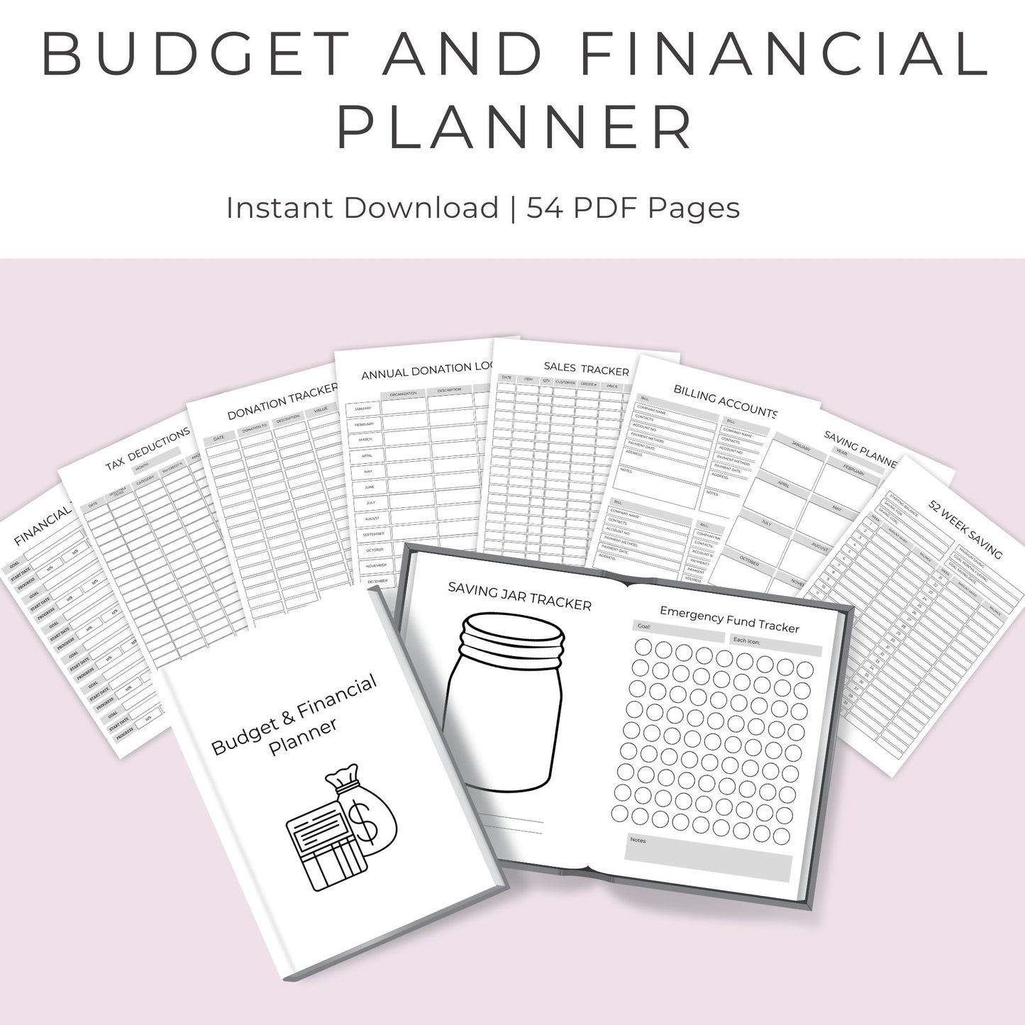 54-Page Budget and Financial Planner: Take Control of Your Finances