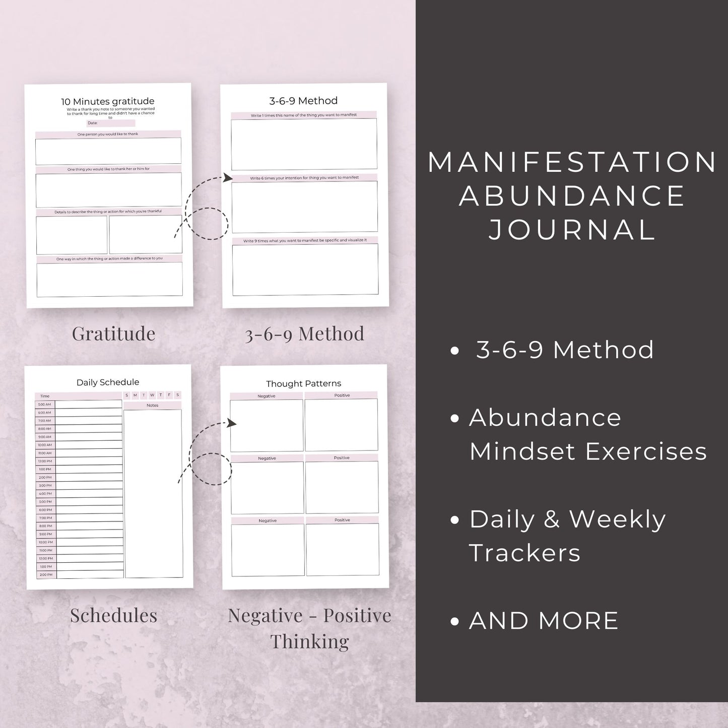 Manifestation Abundance Journal | 18-Page Law of Attraction Workbook