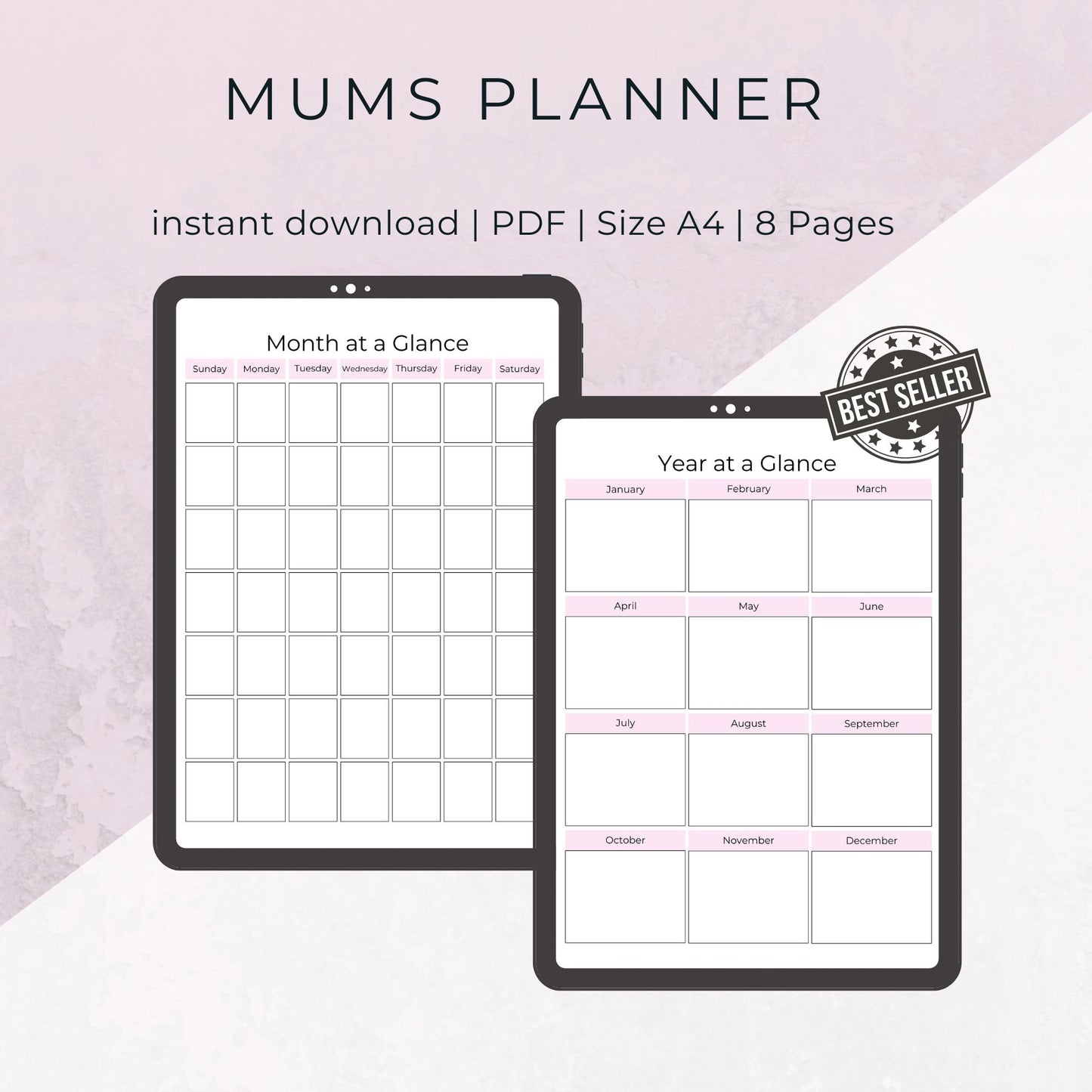 Mum’s Planner | 8 Pages for Daily, Weekly, and Monthly Organization