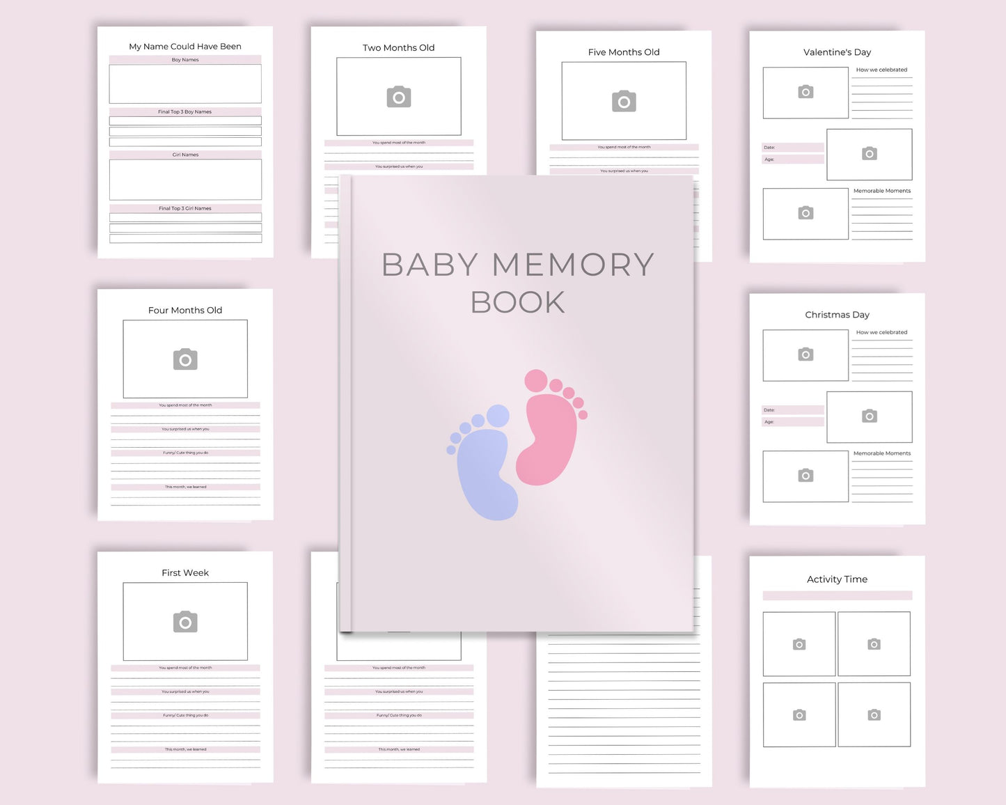 Baby Memory Book – 65-Page Keepsake for Cherished Milestones & Family Moments