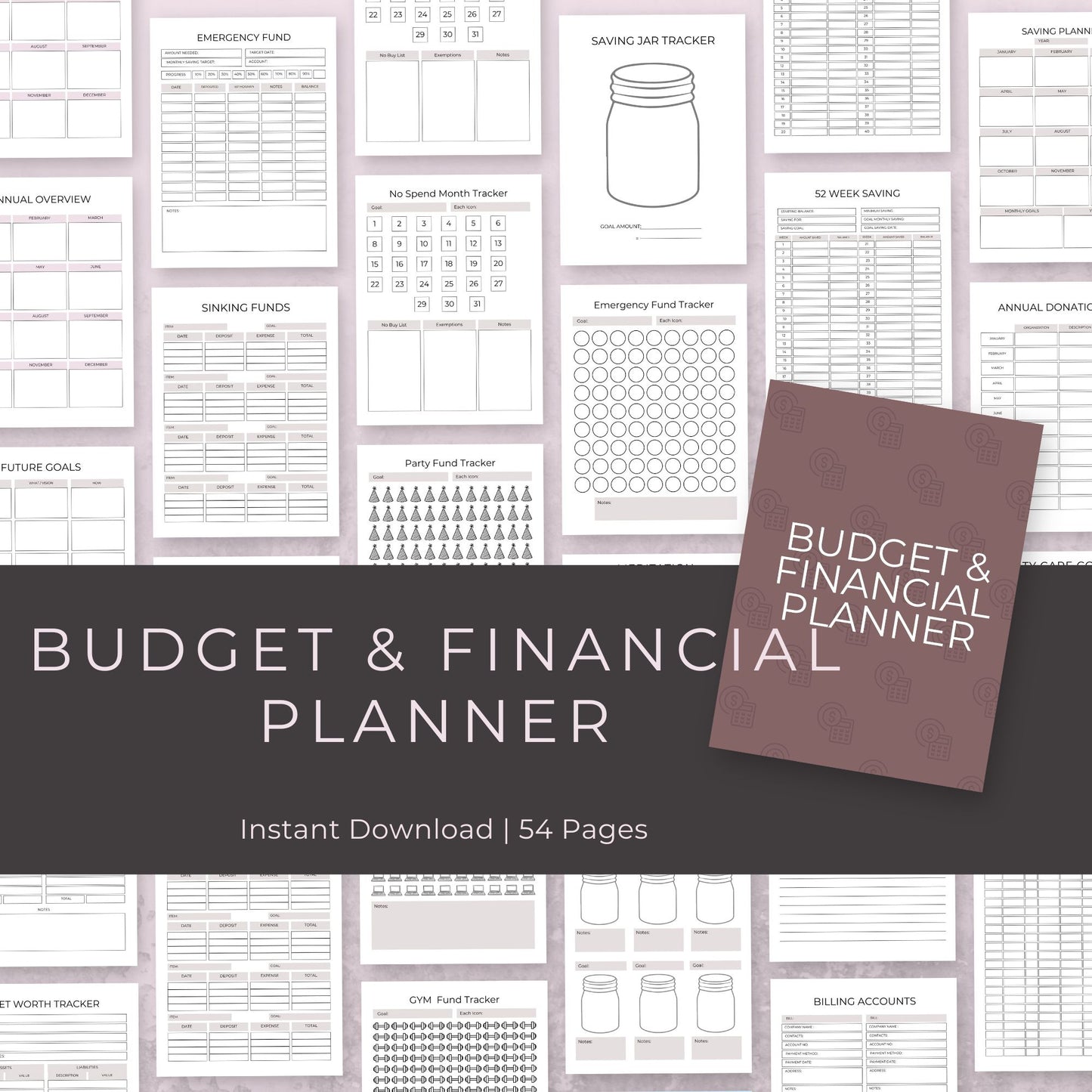 Budget & Financial Planner – 54-Page Printable for Personal Finance Management