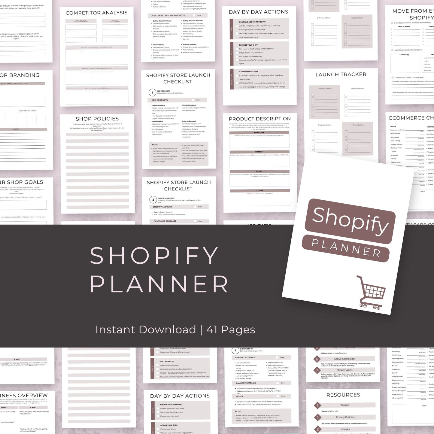 Shopify Planner – 41-Page Printable Business Organizer for Shopify Sellers