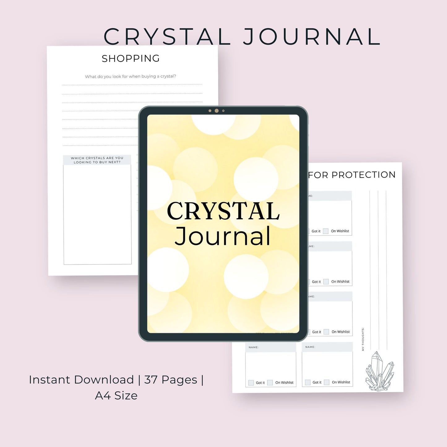 Crystal Journal | 34 Pages for Crystal Healing, Grids, and Manifestation