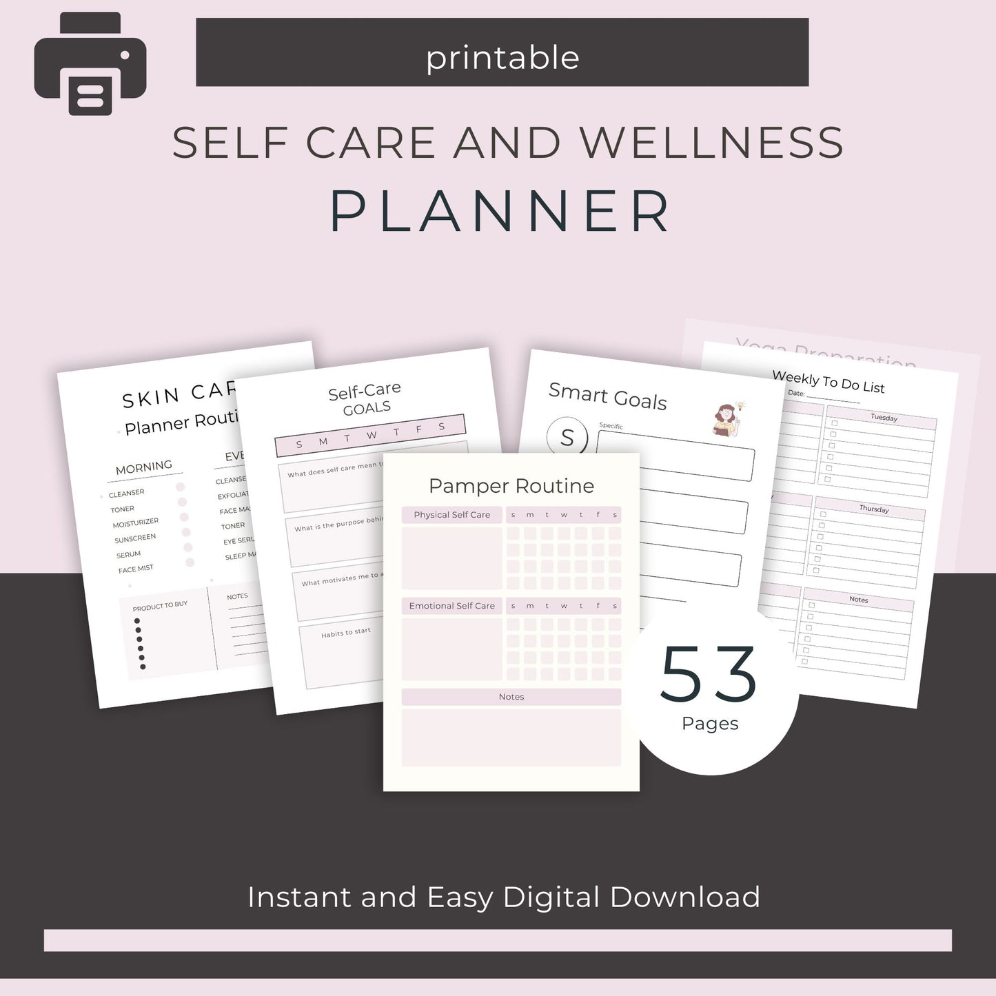 Self-Care & Wellness Planner – 53-Page Guide for Mind, Body, and Soul