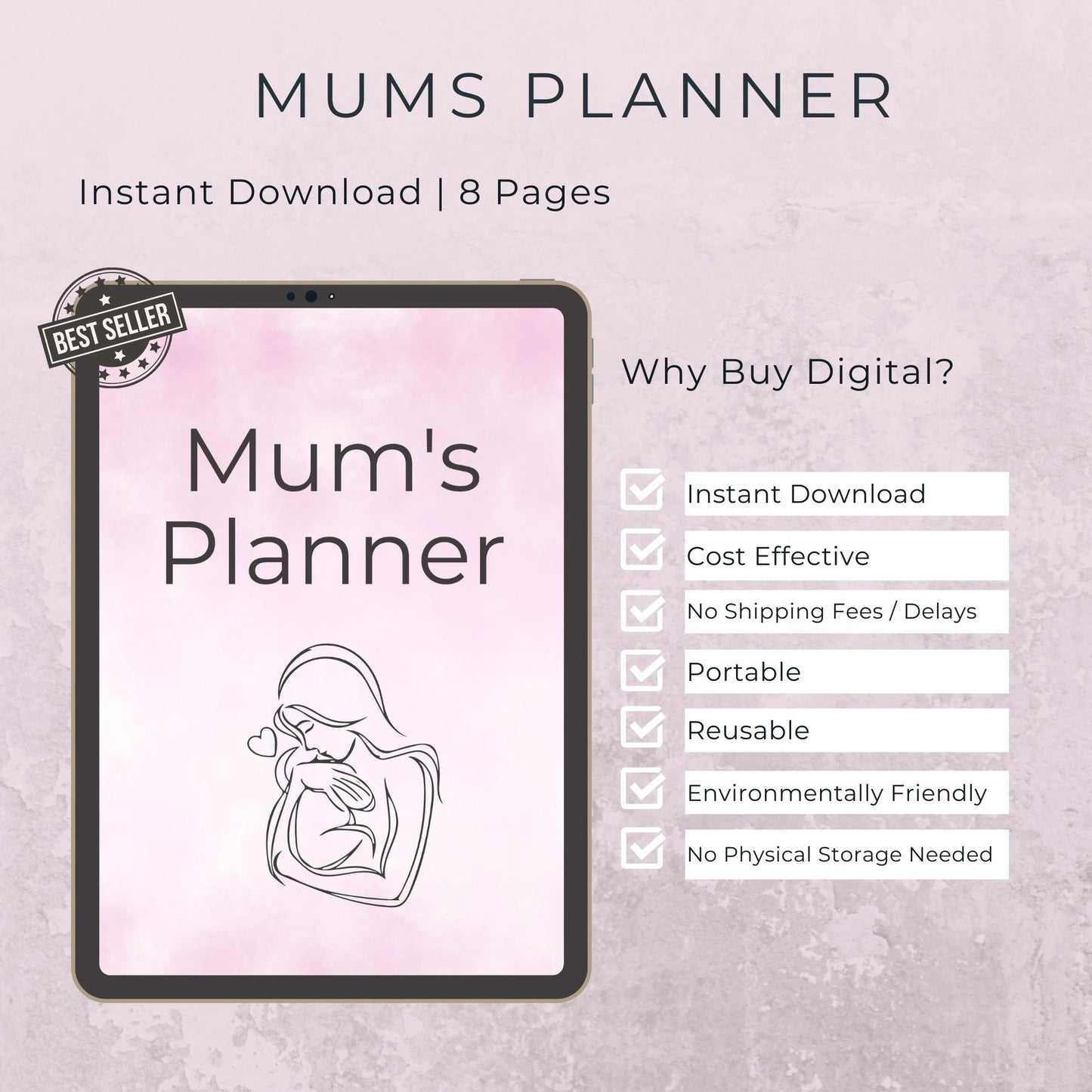 Mum’s Planner | 8 Pages for Daily, Weekly, and Monthly Organization