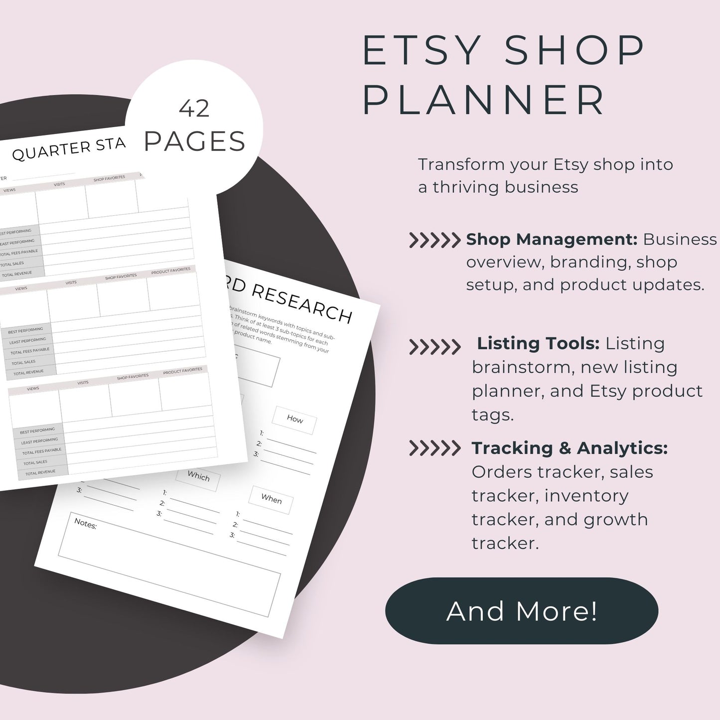 Etsy Shop Planner – 42-Page Printable for Managing Your Creative Business