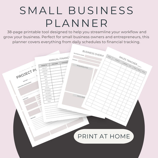 Small Business Planner – 38-Page Printable Organizer for Entrepreneurs"