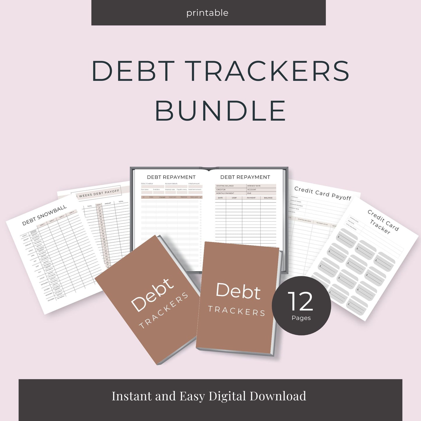 Debt Trackers Bundle – 12 Pages for Managing and Paying Off Debt