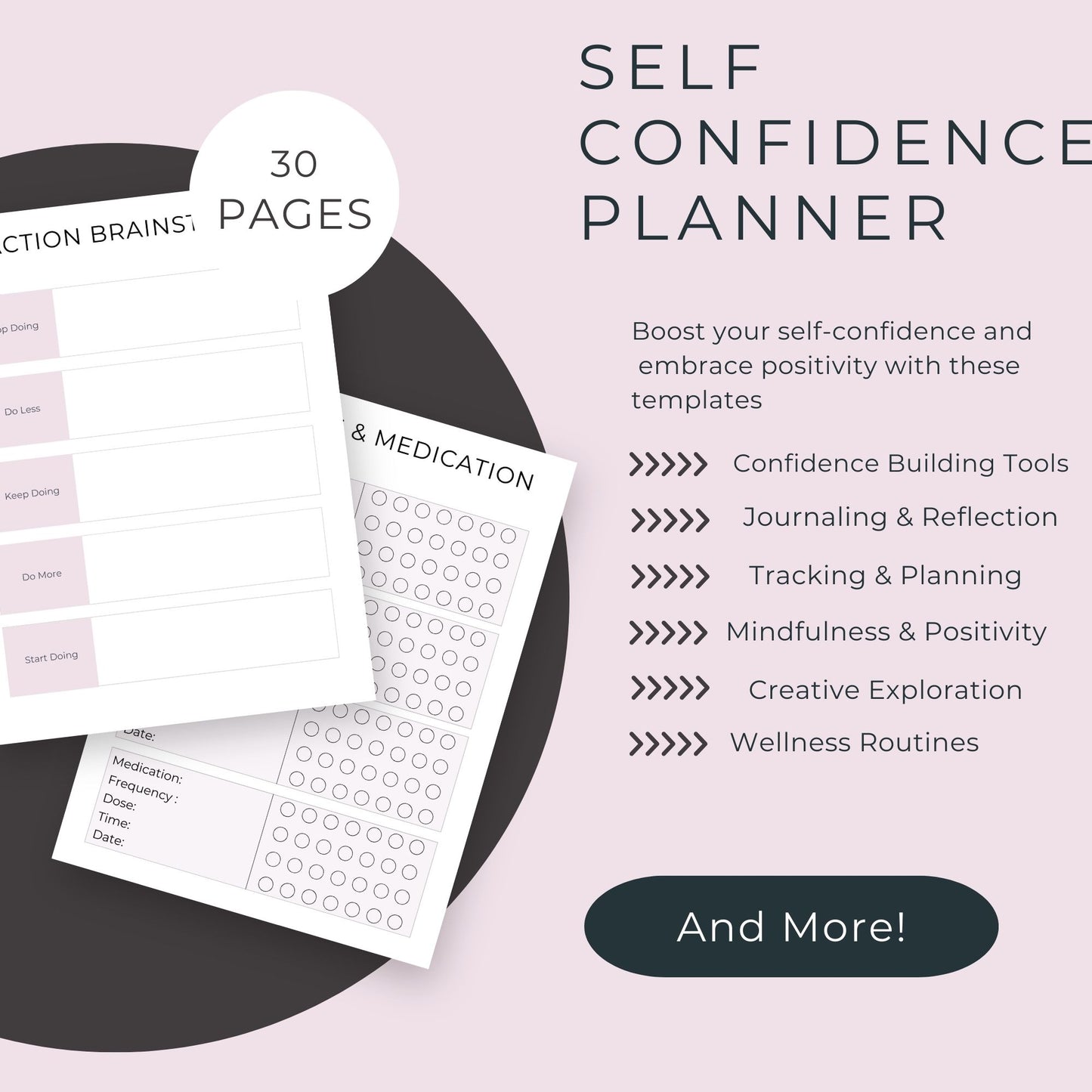 30-Page Self Confidence Planner: Journals, Challenges & Positive Mindset Tools