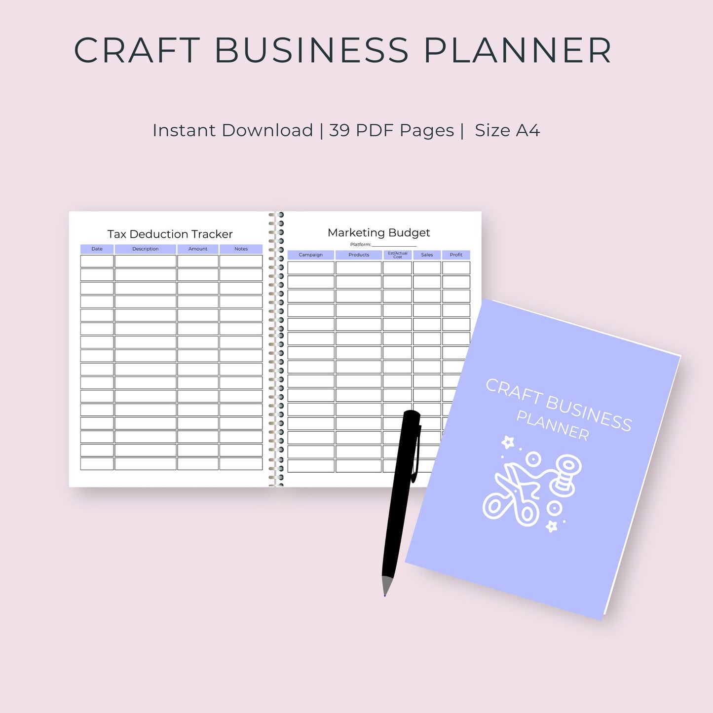 39-Page Craft Business Planner: Organize and Grow Your Creative Business