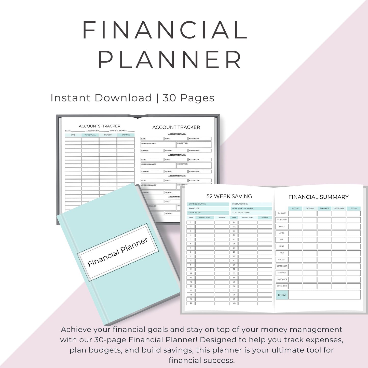 30-Page Financial Planner: Take Control of Your Finances and Savings