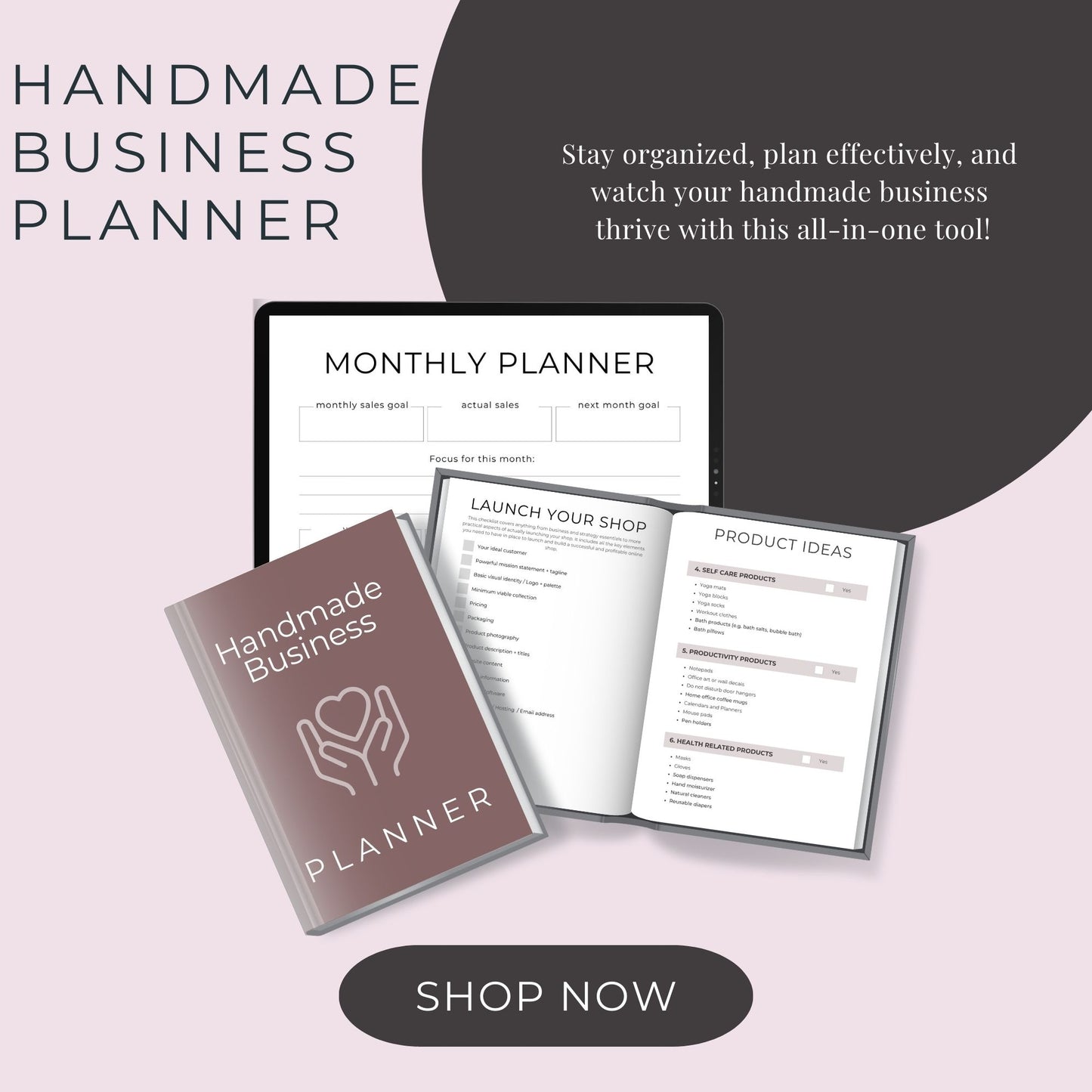 Handmade Business Planner – 45-Page Printable Organizer for Makers & Crafters"