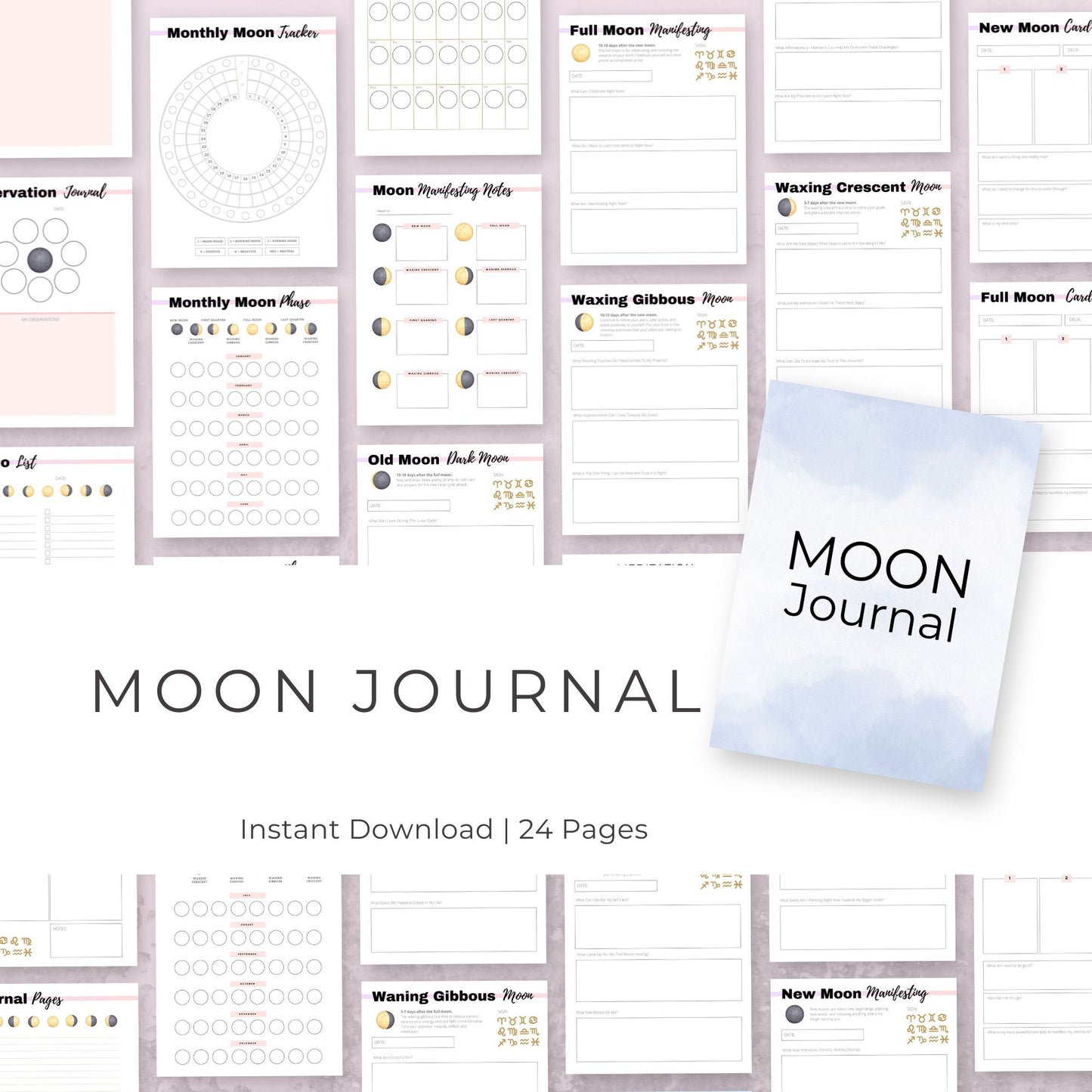 Moon Journal | 24 Pages for Manifesting, Moon Phases, and Spiritual Growth