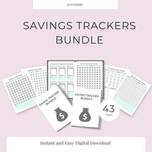 43-Page Savings Tracker Bundle: Organize Your Finances and Achieve Your Goals