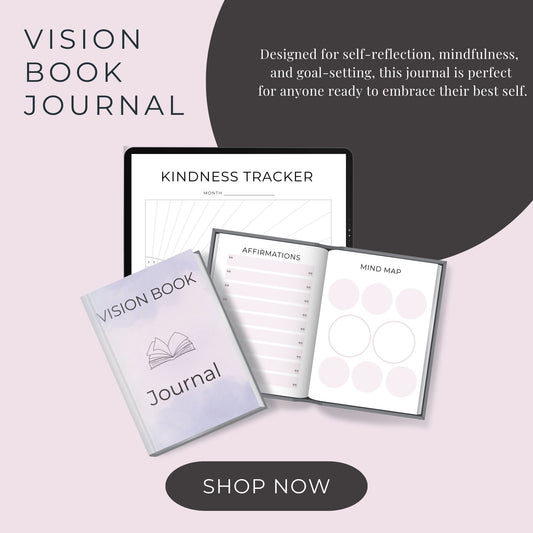 Vision Book Journal | 33-Page Guided Self-Reflection and Goal-Setting Workbook