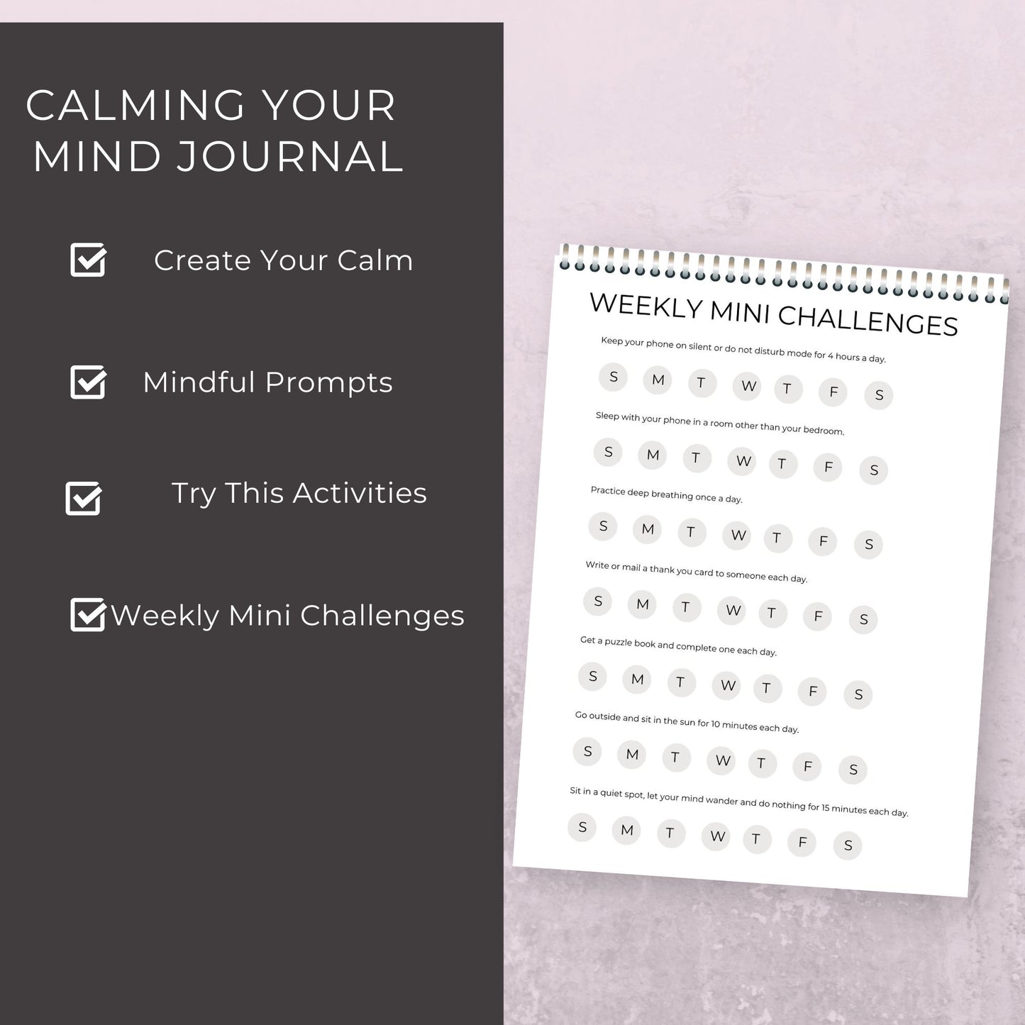 20-Page Calm Your Mind Journal | Guided Relaxation & Mindfulness Activities