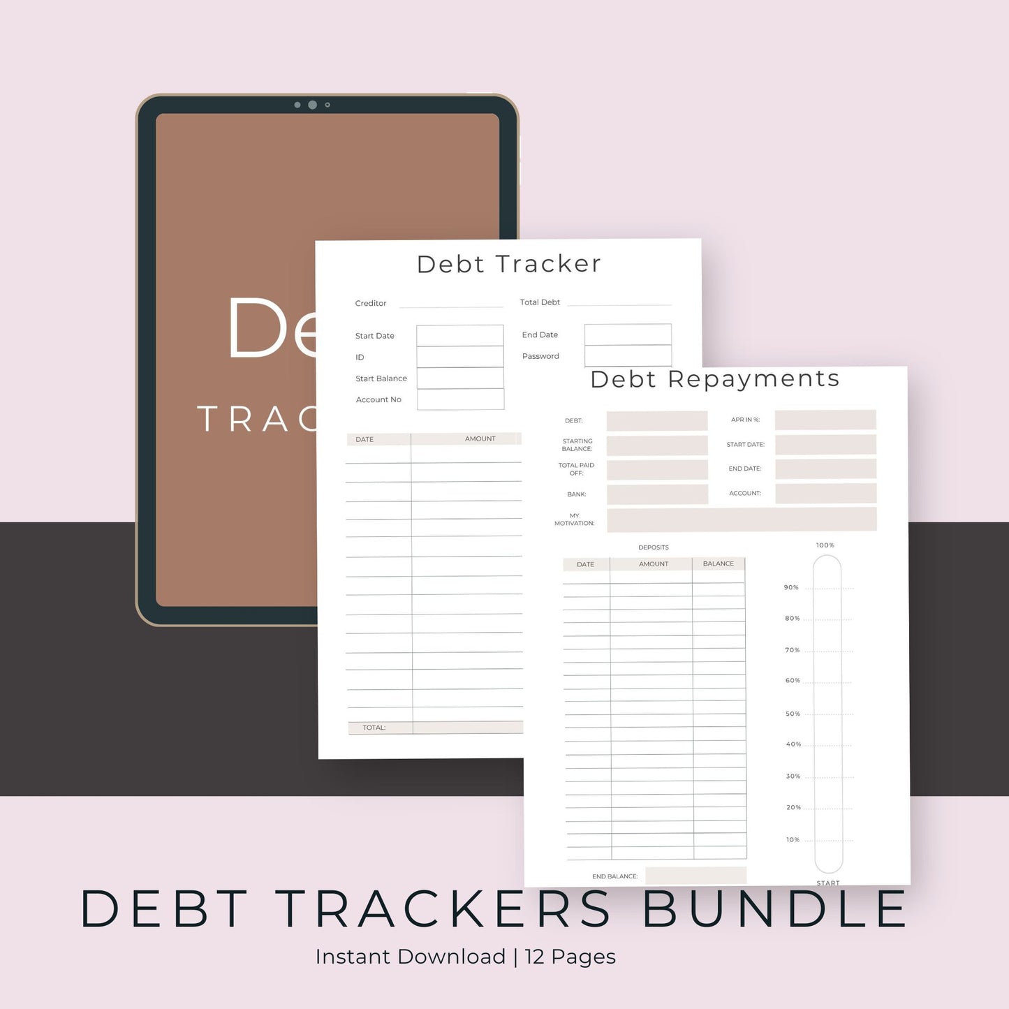 Debt Trackers Bundle – 12 Pages for Managing and Paying Off Debt