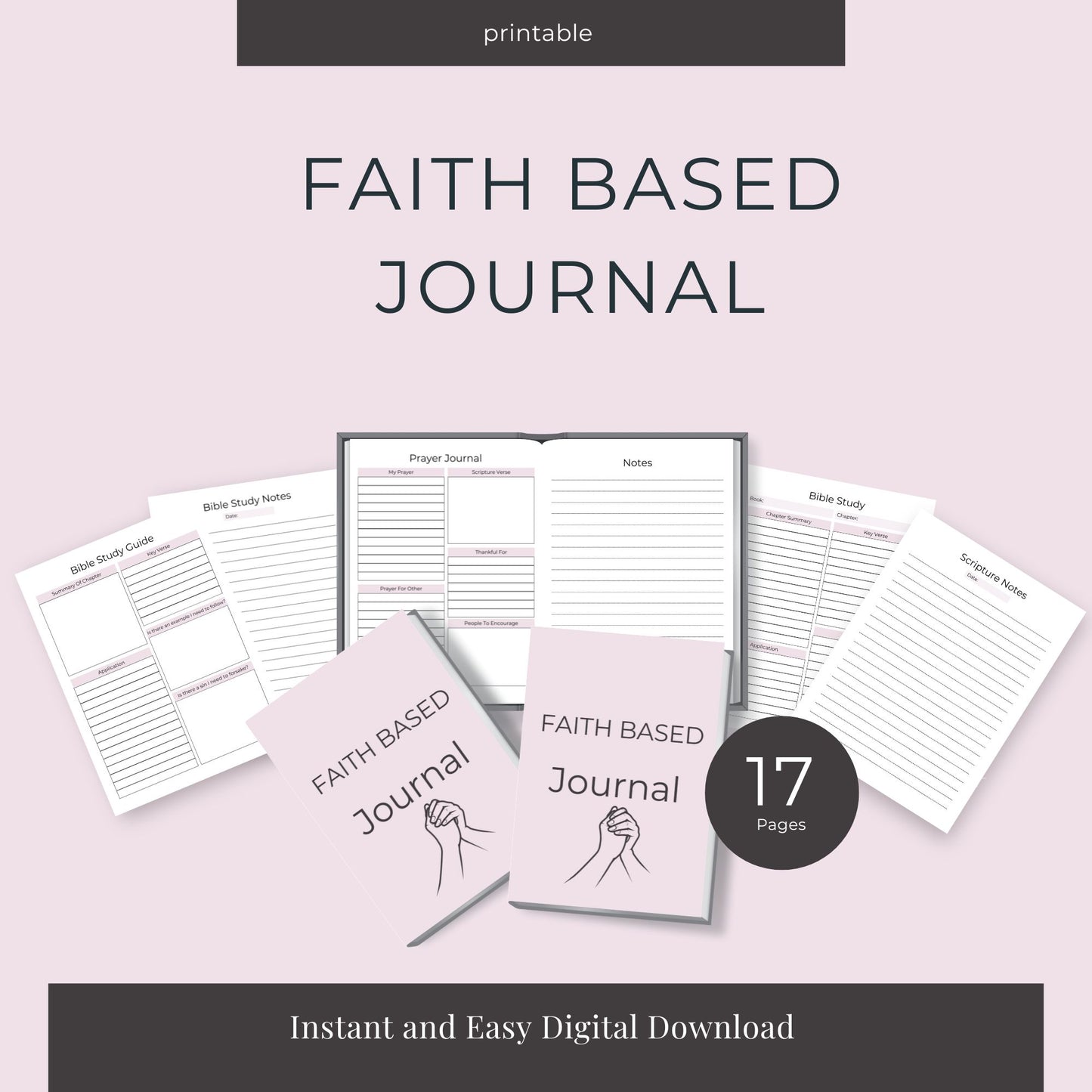 Faith-Based Journal | 17-Page Prayer and Bible Study Workbook