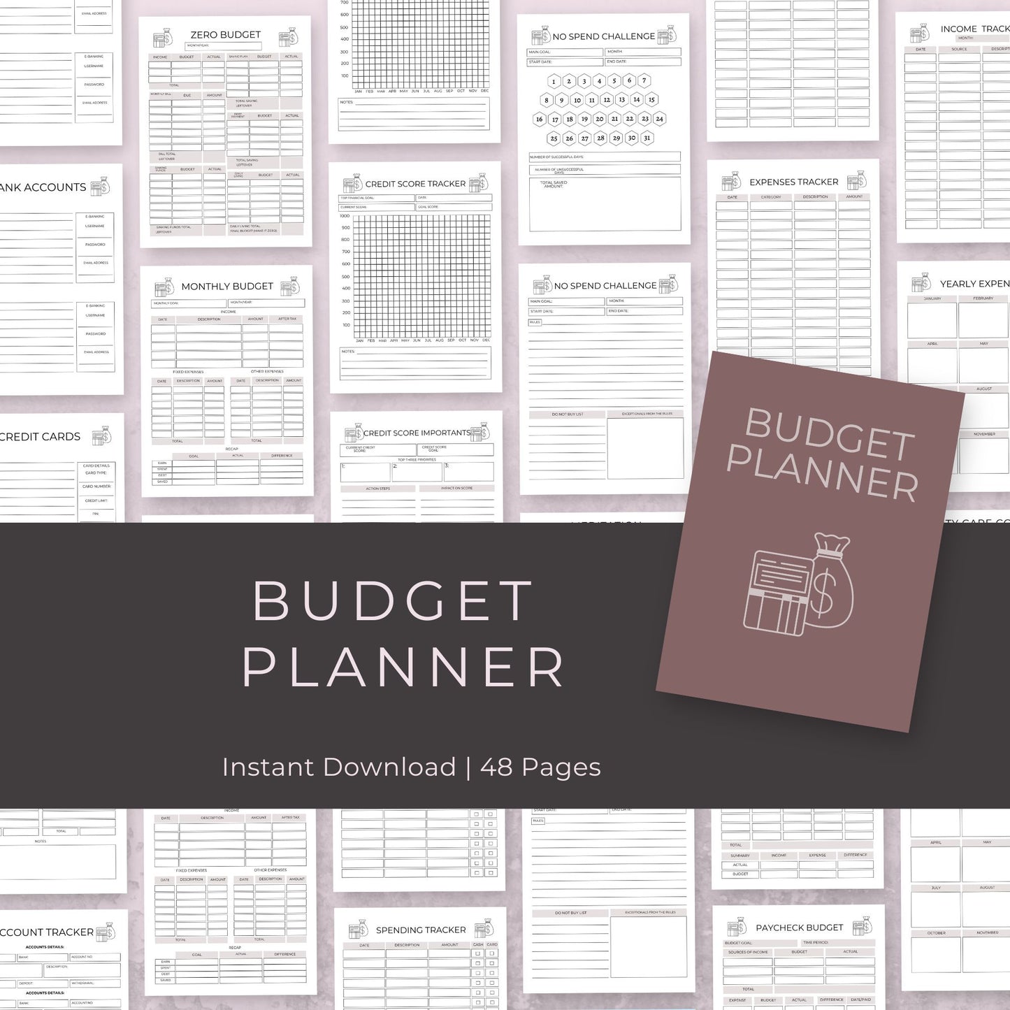 Budget Planner | 48-Page Printable Financial Tracker and Organizer