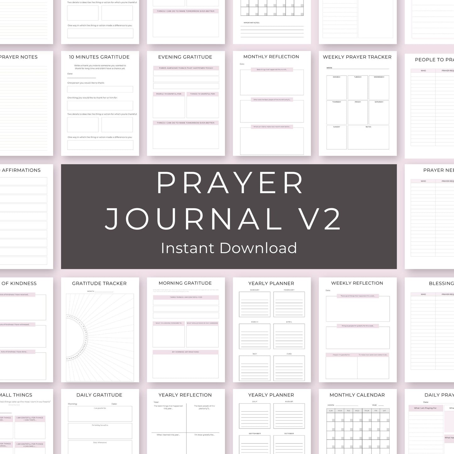 35-Page Prayer Journal | Faith-Based Gratitude & Reflection Workbook