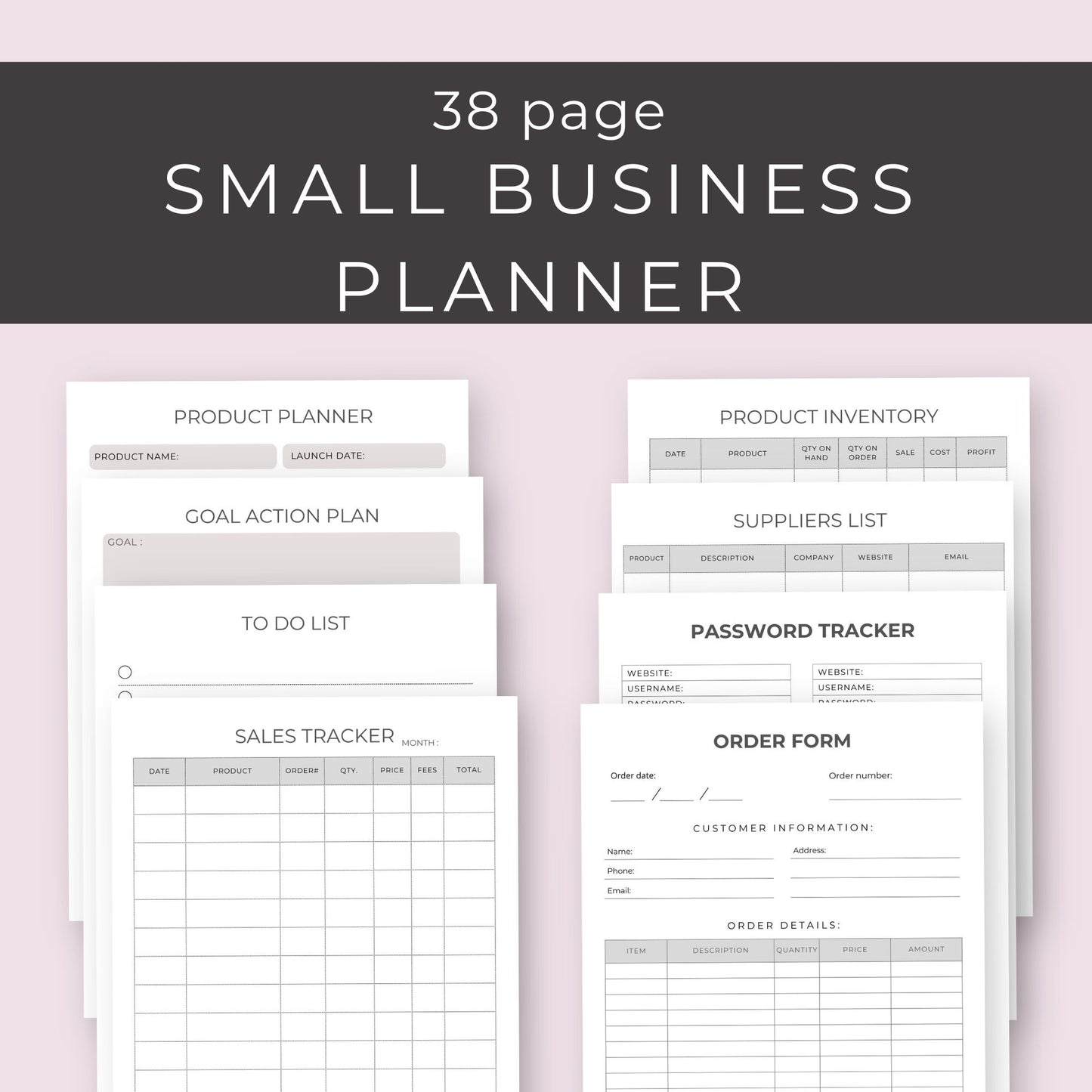 Small Business Planner – 38-Page Printable Organizer for Entrepreneurs"