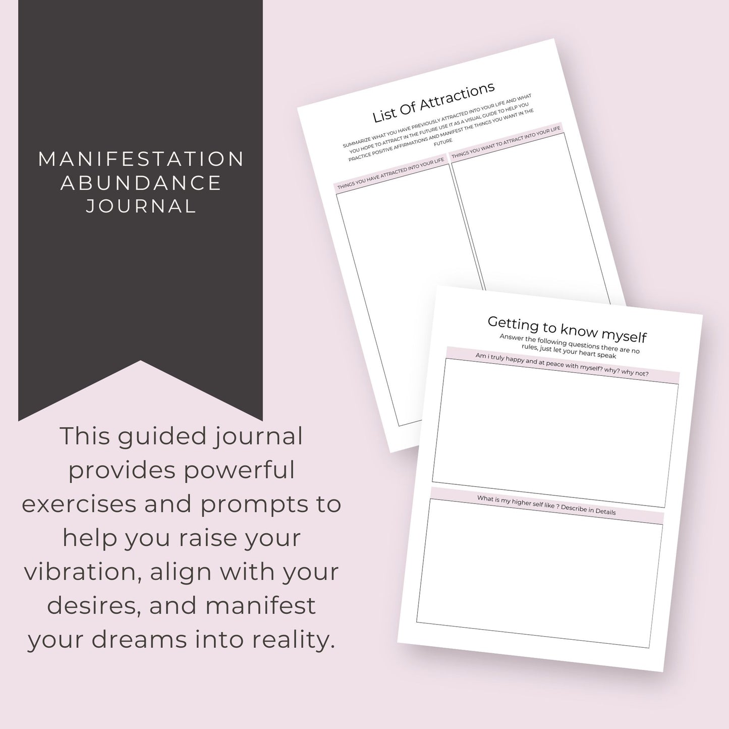 Manifestation Abundance Journal | 18-Page Law of Attraction Workbook